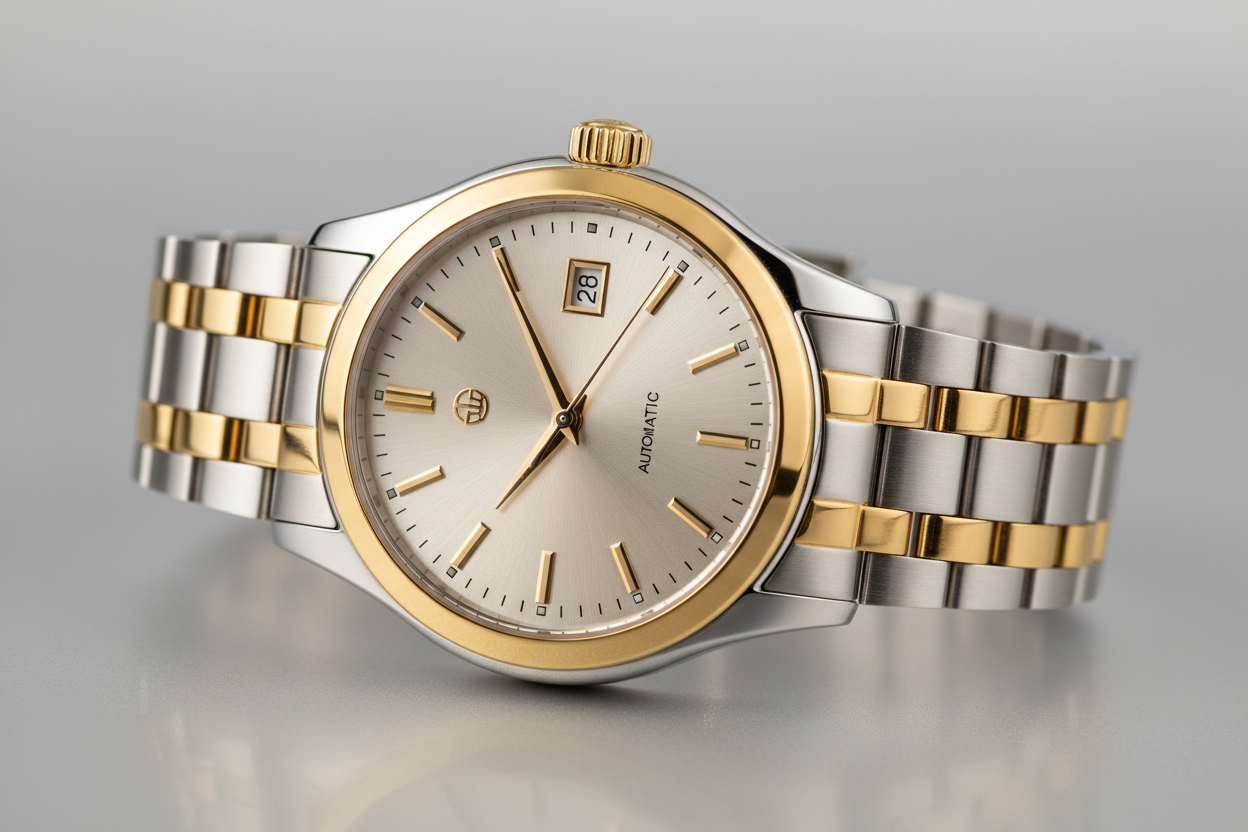 golden & silver men watch