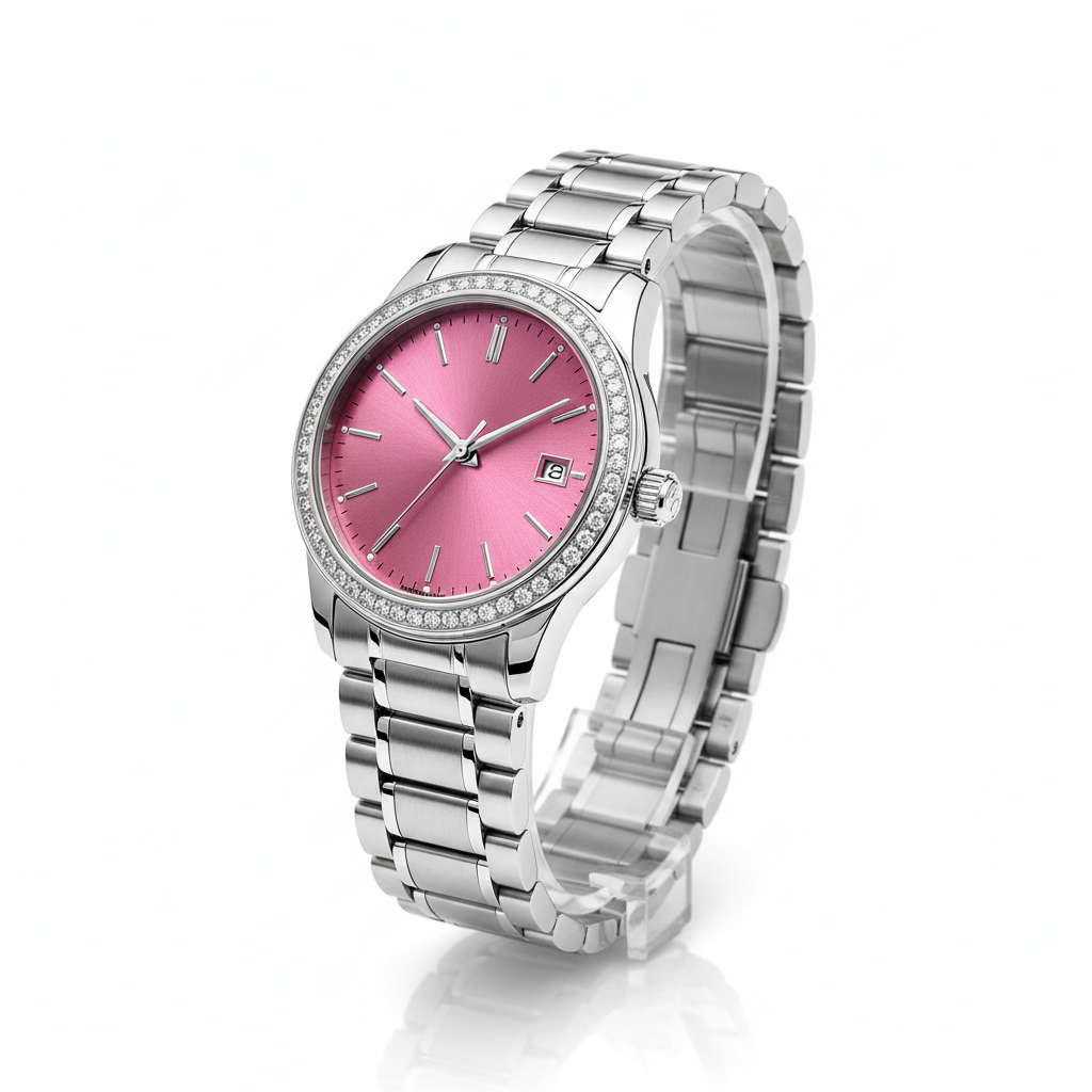 pink & silver women watch 4 photos